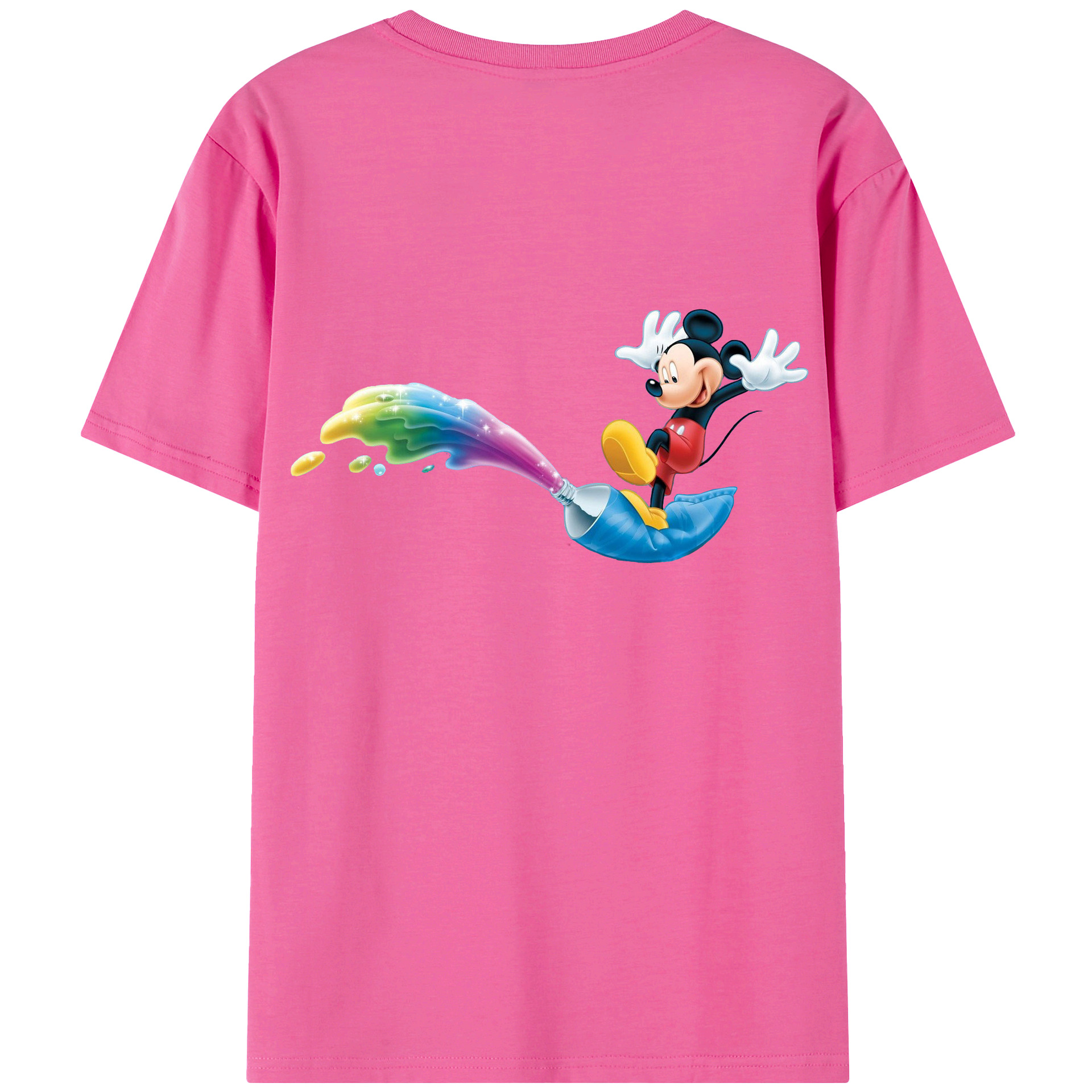 （画像用） ミッキーマウス Mickey Mouse レディース半袖Tシャツ(バックプリント)